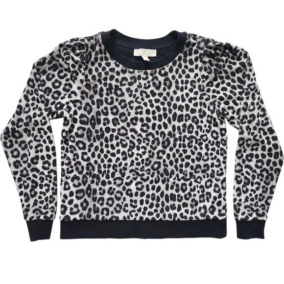 Michael Kors Leopard Print Sweater in Black and Gray - Picture 1 of 4